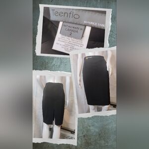 Teenflo Black Knee-Length Pencil Skirt for Work